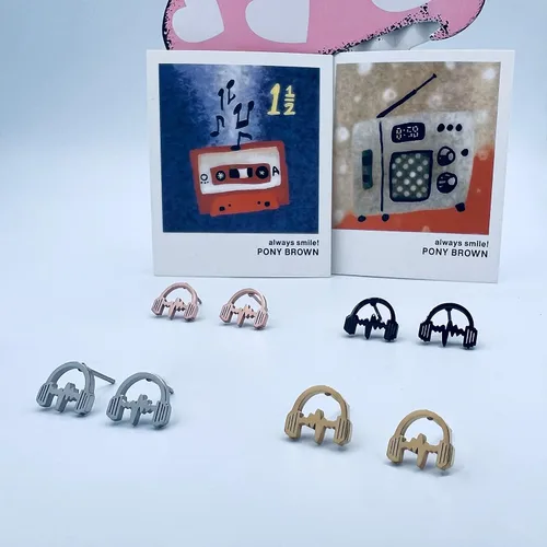 Miniatura 4 de Pendientes de trompeta - Joyas de guitarra - Pendientes de clave de agudos - Pendiente de nota musical - Saxofón