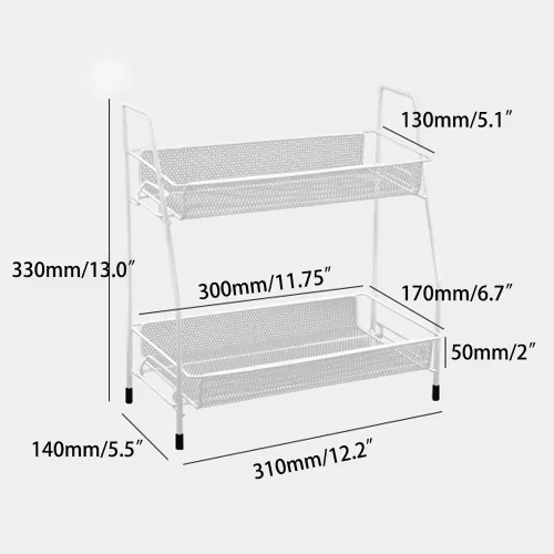 Miniatura 2 de Organizador de especias, organizador de estante de baño de 2 niveles para encimera, organizador de estante de cocina para latas de especias, frascos