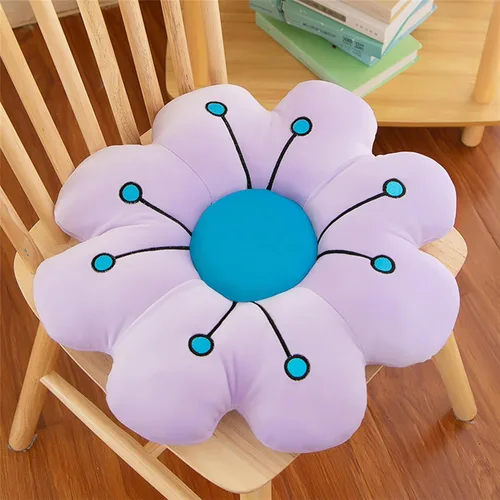 AZCHEN Cojín de suelo con flores, cojín de flores, decoración del hogar, almohada de lectura (17.7 pulgadas, morado)