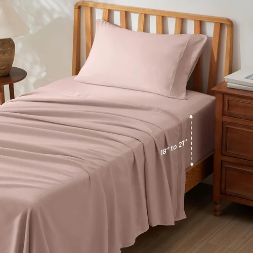 Miniatura 26 de Bedsure Juego de Sábanas King de Bolsillo Profundo - Se Adapta a Colchones de Hasta 21 Pulgadas de Grosor - 4 Piezas Sábanas de Cama GentleSoft