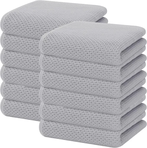 Miniatura 320 de Homaxy Paños de cocina de 100% algodón con tejido de gofre, ultra suaves, absorbentes, de secado rápido, 12 x 12 pulgadas, paquete de 6, amarillo