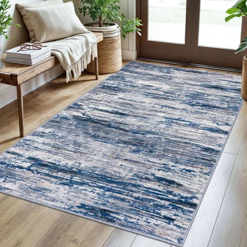 Miniatura 82 de SIILOOM 2 x 3 Alfombra moderna y abstracta para entrada, alfombra neutra azul marino gris multicolor súper suave de área pequeña, alfombras lavables