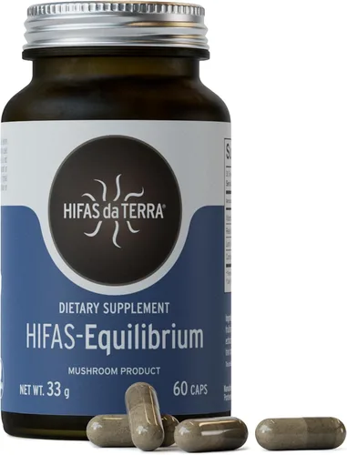 Hifas Equilibrium - Complejo de hongos con melena de león orgánica, Cordyceps y Reishi - Suplemento de apoyo para el estrés y el estado de ánimo -