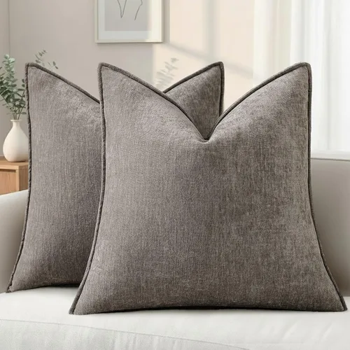Miniatura 36 de decorUhome - Fundas de Cojín para Sofá 16x16 pulgadas Set de 2, Decorativas Suaves Euro Neutras de Felpilla con Diseño Elegante, Aqua Haze
