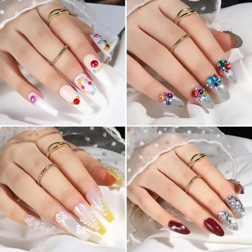 Miniatura 6 de Teenitor Gemas Faciales Perlas para el Cabello Diamantes de Imitación para Maquillaje Festival Joyas Faciales Joyas para el Cabello, 1300PCS