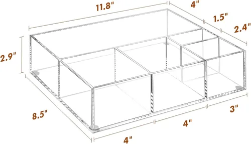 Miniatura 7 de BEYGORM Organizador de estación de barra de café acrílico para mostrador, organizador de refrigerios transparente para la sala de descanso