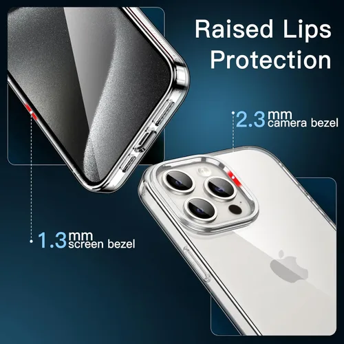 Miniatura 6 de JETech Funda para iPhone 15 Pro Max de 6.7 pulgadas, TPU suave transparente delgada funda protectora con absorción de golpes, soporta carga