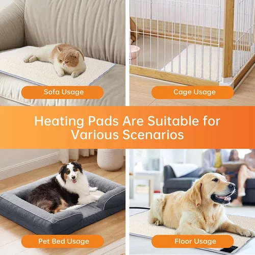 Miniatura 7 de Almohadilla térmica para gatos en interiores, almohadilla térmica ajustable para gatitos recién nacidos con voltaje seguro de 12 V CC y lavable a