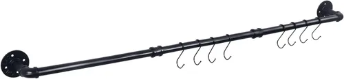 HouseAid Toallero industrial de 48 pulgadas, toallero de mano de hierro para granja, barra de toalla de estilo vintage para baño, montado en la