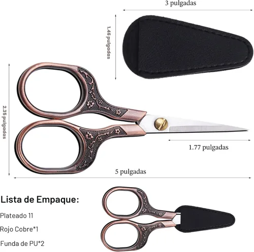 Miniatura 5 de Tijeras pequeñas y afiladas para cortar cabello, barba, cejas, nariz, vello facial, belleza Tijeras de corte de costura para bordado, tela