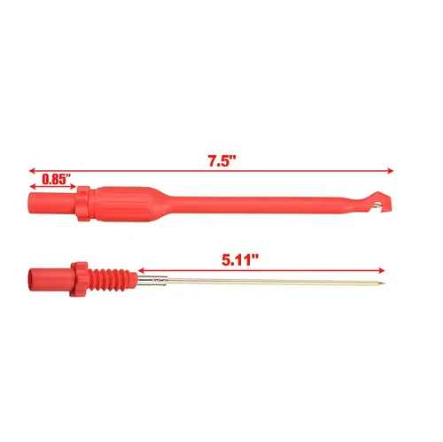 Miniatura 2 de ZIBOO ZB-T12 - Sonda de perforación de alambre automotriz Clip de perforación de alambre de perforación de alambre trasero Pines de sonda rojo negro