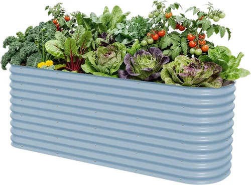 Miniatura 32 de Vego garden Jardinera elevada redonda de 32 pulgadas de alto y 42 pulgadas para jardín, para verduras, flores, patio, gris moderno