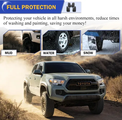 Miniatura 4 de Guardabarros de lodo para 2016 2017 2018 2019 2020 2021 2021 Toyota Tacoma (No es compatible con SR o SR5) Delantero y trasero 4 piezas Compatible