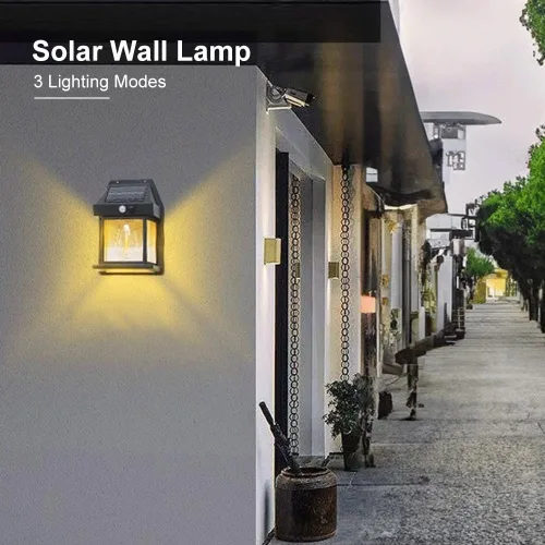 Miniatura 8 de Luces solares de pared para exteriores, lámpara inalámbrica de porche del atardecer al amanecer, linterna solar de pared con 3 modos y sensor
