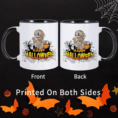 Miniatura 2 de Taza de café personalizada de Halloween, con foto e imagen, logotipo, texto, regalos personalizados para Halloween, Navidad, cumpleaños, novio