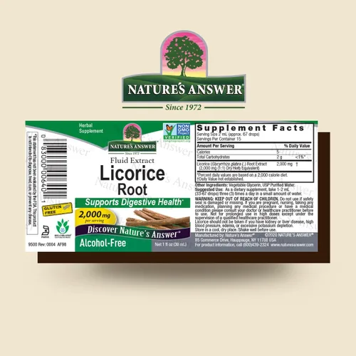 Miniatura 2 de Nature's Answer Raíz de regaliz Suplemento de hierbas Apoya la salud digestiva Sin OMG y Kosher Sin alcohol, sin gluten y vegano, 1 oz