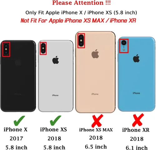 Miniatura 2 de Funda para iPhone X/i Phone Xs, 3 capas duradera funda de teléfono resistente protección para teléfono, a prueba de golpes a prueba de caídas a Negro