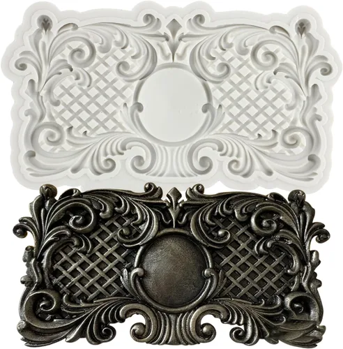 Miniatura 22 de Moldes de Fondant Barrocos Moldes de Silicona de Encaje de Flores Moldes de Relieve de Espirales y Volutas Para Decoración de Pasteles Decoración