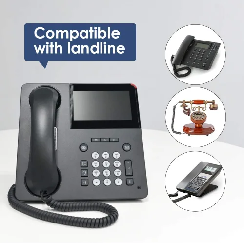 Miniatura 6 de LOVK Paquete de 4 cables de teléfono fijos de 8 pies sin enrollar/1.4 pies en espiral para teléfono fijo cable de línea fija RJ9 4P4C, accesorio