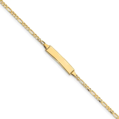 Miniatura 7 de ICE CARATS 14k Yellow Gold Baby Figaro Id Bracelet Fine Jewelry For Women Gifts For Her