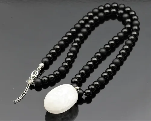 Miniatura 155 de Colgante de turmalina cruda natural, Collar de cuentas de ónix negro genuino, Collar de piedra negra, Collar de piedras preciosas, Cuentas de 0.315