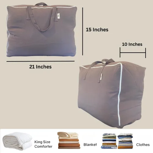 Miniatura 2 de Bolsa de almacenamiento para mantas y edredones con asas para edredones, mantas, ropa de cama y prendas de vestir Bolsa organizadora transpirable