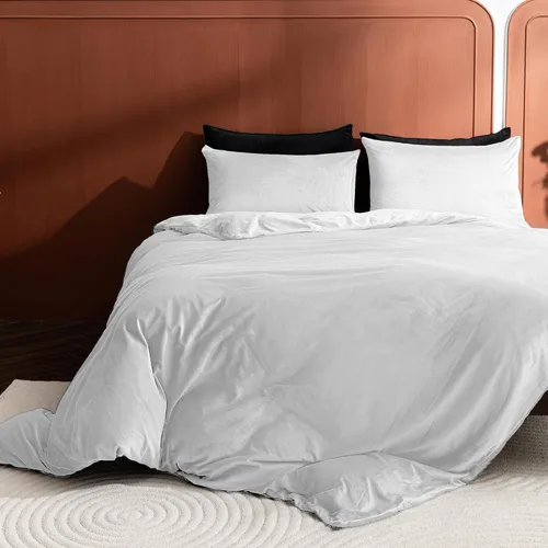 Miniatura 3 de Paquete de 2 fundas de almohada King de terciopelo con cremallera, súper suaves y acogedoras, fundas de almohada de franela difusa de lujo con Blanco