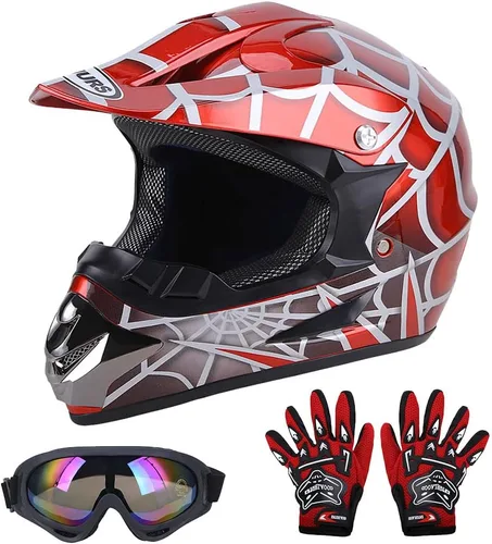 OUMURS DOT Casco para bicicleta de tierra para jóvenes para niños y niñas de 5 a 14 años, de cuatro ruedas, motocross, BMX, MX, UTV, moto de nieve,