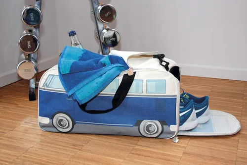 Miniatura 21 de BRISA VW Collection - Volkswagen Samba Bus T1 Camper Van Sport, gimnasio, bolsa de viaje, bolsa de lona con compartimento para zapatos y artículos