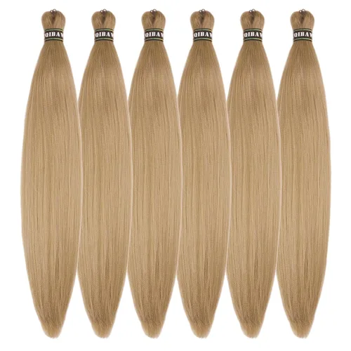 Miniatura 49 de Cabello trenzado verde azulado preestirado, hipoalergénico, sintético, color azul aguamarina, para trenzas y giros, extensiones de cabello largo