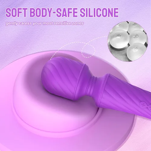 Miniatura 6 de Potente mini vibrador de tamaño de bolsillo, MEANINS Verna, vibrador de varita con cabeza flexible, varita vibradora con motor silencioso, silicona