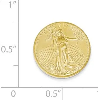 Miniatura 2 de Colgante de moneda de águila americana de 22 quilates de oro amarillo de 0,1 oz