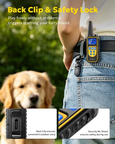 Miniatura 6 de Collar Eléctrico de Entrenamiento para Perros con Control Remoto 500M, E-Shock, Modos de Entrenamiento Seguros, Collares Recargables Impermeables