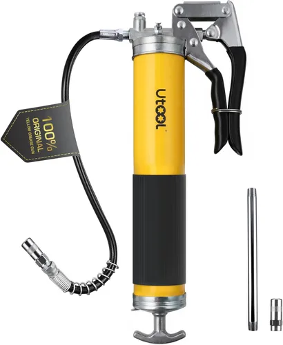 Miniatura 10 de UTOOL Pistola de engrase, 8000 PSI Juego de pistola de engrase resistente con carga de 14 onzas, manguera flexible de resorte de 18 pulgadas, 2