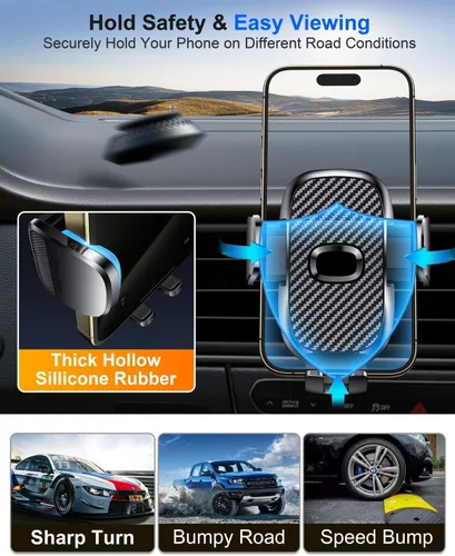 Miniatura 6 de Soporte para teléfono de automóvil [ventosa de 360° de grado militar] Soporte de teléfono para tu automóvil, accesorios universales, salida de aire