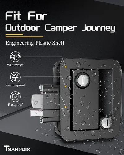 Miniatura 6 de Cerradura de puerta de casa rodante de plástico de ingeniería, reemplazo de cerradura de puerta de RV, se ajusta a un agujero de 3.65" x 2.95