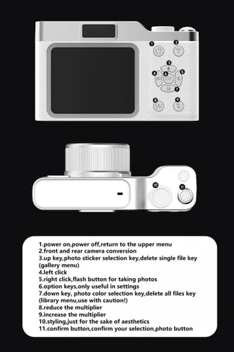 Miniatura 3 de Cámara digital de enfoque automático para fotografía y vlogging con tarjeta de memoria de 32 GB, 1080P HD frontal y trasera dual selfie cámara