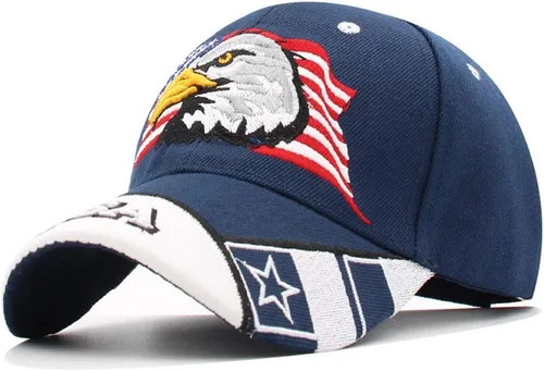 Miniatura 7 de Anna-Kaci Gorra de béisbol con velcro ajustable en relieve en 3D con bandera estadounidense de Estados Unidos