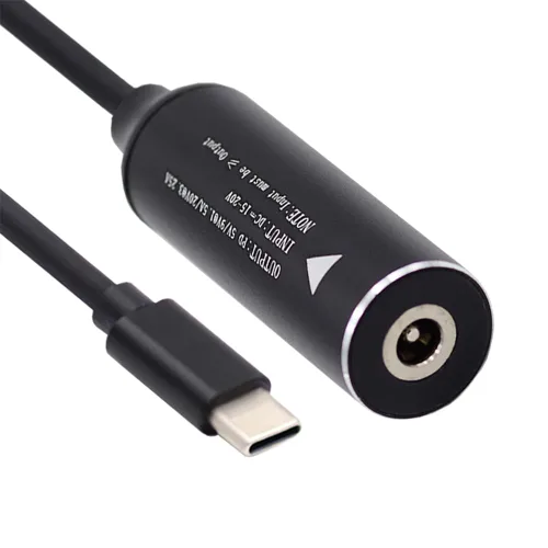 Miniatura 10 de cablecc 0.098x0.028 in Entrada DC Jack a USB-C Tipo-C Cable de carga de enchufe de alimentación para PD 9V 15V 20V 65W Teléfono portátil