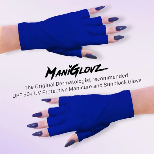 Miniatura 2 de ManiGlovz - Los guantes de uñas originales con protección UPF 50+ UV Guantes de manicura de gel y guantes anti UV sin dedos para mujeres Se