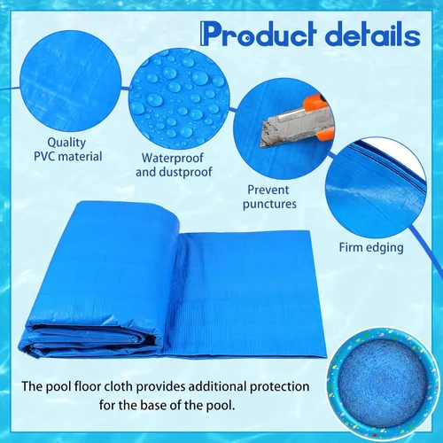 Miniatura 3 de Boao Almohadilla de revestimiento de piscina de 18 pies para piscinas sobre el suelo, lona para proteger la piscina inflable, tela debajo del suelo