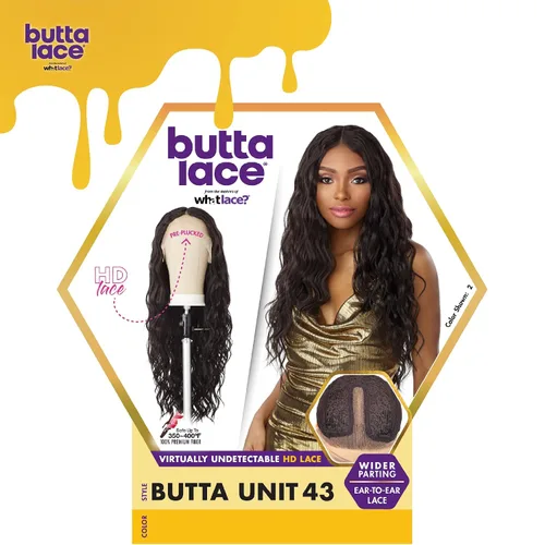 Miniatura 6 de Sensationnel Butta - Pelucas de encaje – Unidad 43 extra ancha de 5 pulgadas de profundidad, línea de cabello sintético previamente despuntada, sin