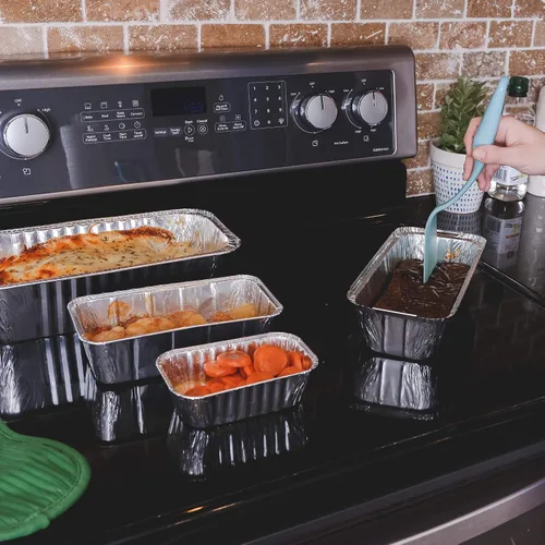 Miniatura 7 de Plasticpro [1 libra de 50 unidades] Moldes desechables de aluminio para preparar comidas, utensilios de cocina perfectos para hornear pasteles, pan