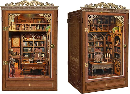 Miniatura 9 de Rompecabezas de madera 3D de bricolaje con rueda de ferrita, kit de casa de muñecas de bricolaje, modelo de construcción de circo