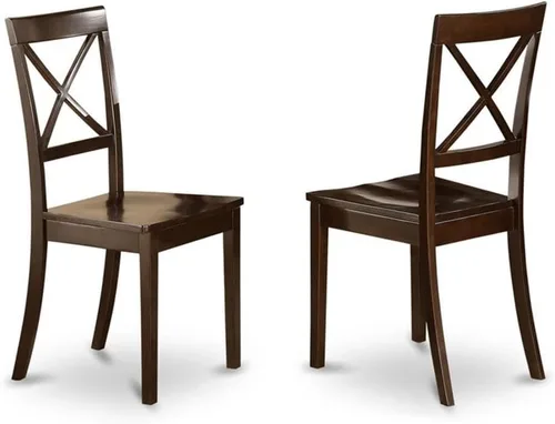 Miniatura 4 de East West Furniture HLBO3-CAP-W Juego de mesa de comedor moderno de 3 piezas contiene una mesa redonda de madera con pedestal y 2 sillas de comedor