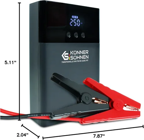 Miniatura 10 de Jump Starter KS JS-1200, amplificador de batería de coche de pico de 1200 A con compresor de aire, 14000 mAh para motores de gasolina de hasta 8 L