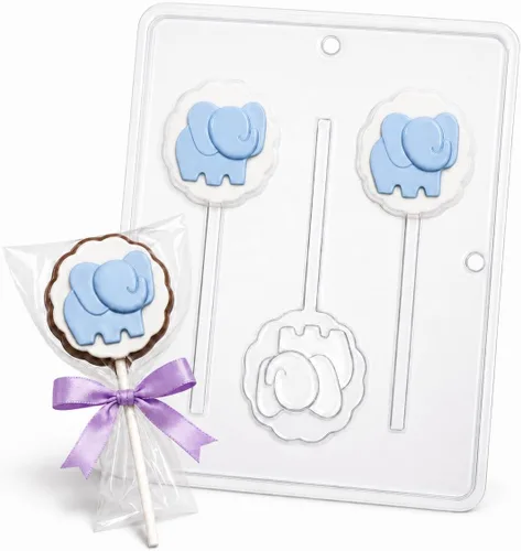 Miniatura 3 de Molde de caramelo de chocolate para piruletas de elefante bebé 697