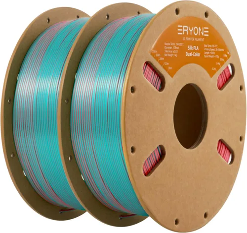 Miniatura 42 de ERYONE Filamento de ácido poliláctico (PLA) de seda bicolor para impresora 3D, de 1.75 mm +/- 0.03 mm, carrete de cartón de 1 kg (2.2 libras)