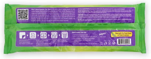 Miniatura 5 de Wipex Toallitas húmedas naturales para pisos, aceite esencial de romero y vinagre, tela texturizada a base de plantas para atrapar y absorber