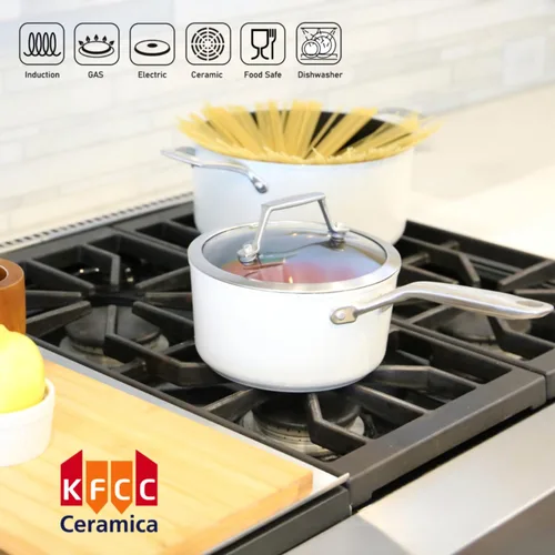 Miniatura 6 de TeChef Collection Cacerola antiadherente de cerámica de 2 cuartos con tapa de vidrio, no tóxica, no tóxica, libre de PFAS, PFOA, PTFE